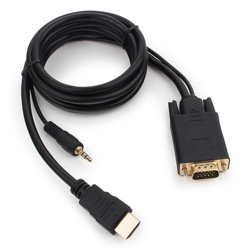 

Кабель HDMI(19M)-VGA(15M), 1.8 м, черный Cablexpert