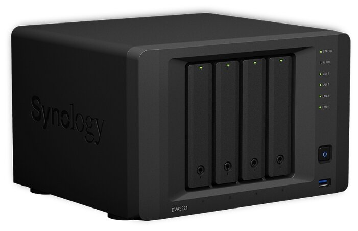 

Сетевой видеорегистратор (NVR) Synology DVA3221, каналов: 32, до 30 кадров/с, отсеков HDD: 4, IP (DVA3221), DVA3221