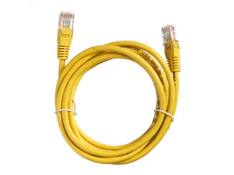 Патч-корд UTP кат.5e, 3м, RJ45-RJ45, желтый, LSZH, Technolink (T.BC.UTP.5e-3.0m-6-lszh)