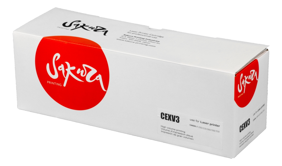 

Картридж лазерный Sakura SACEXV3 (C-EXV3), черный, 15000 страниц, совместимый для Canon IR2200/IR2800/IR3300 без чипа