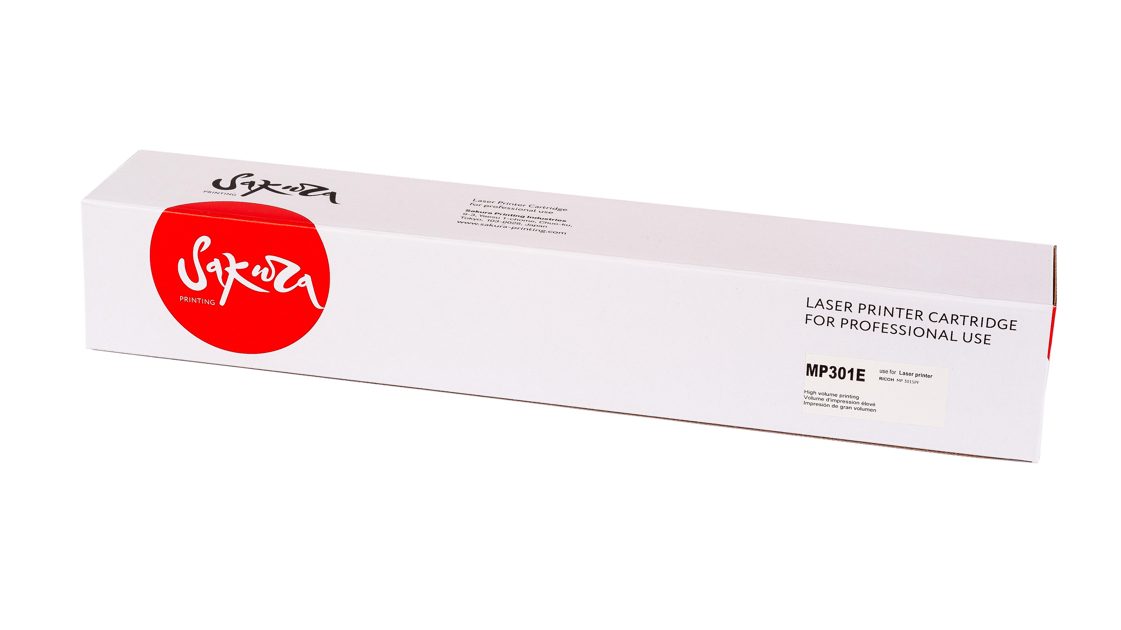

Картридж лазерный Sakura SAMP301E (MP301E), черный, 8000 страниц, совместимый для Ricoh Aficio MP 301SP/301SPF без чипа