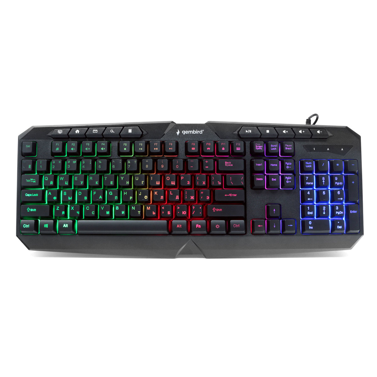 

Клавиатура проводная Gembird KB-G420L, мембранная, подсветка, USB, черный (KB-G420L), KB-G420L
