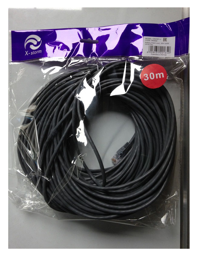 

Патч-корд UTP кат.5e, 30м, RJ45-RJ45, черный, NINGBO (840934)