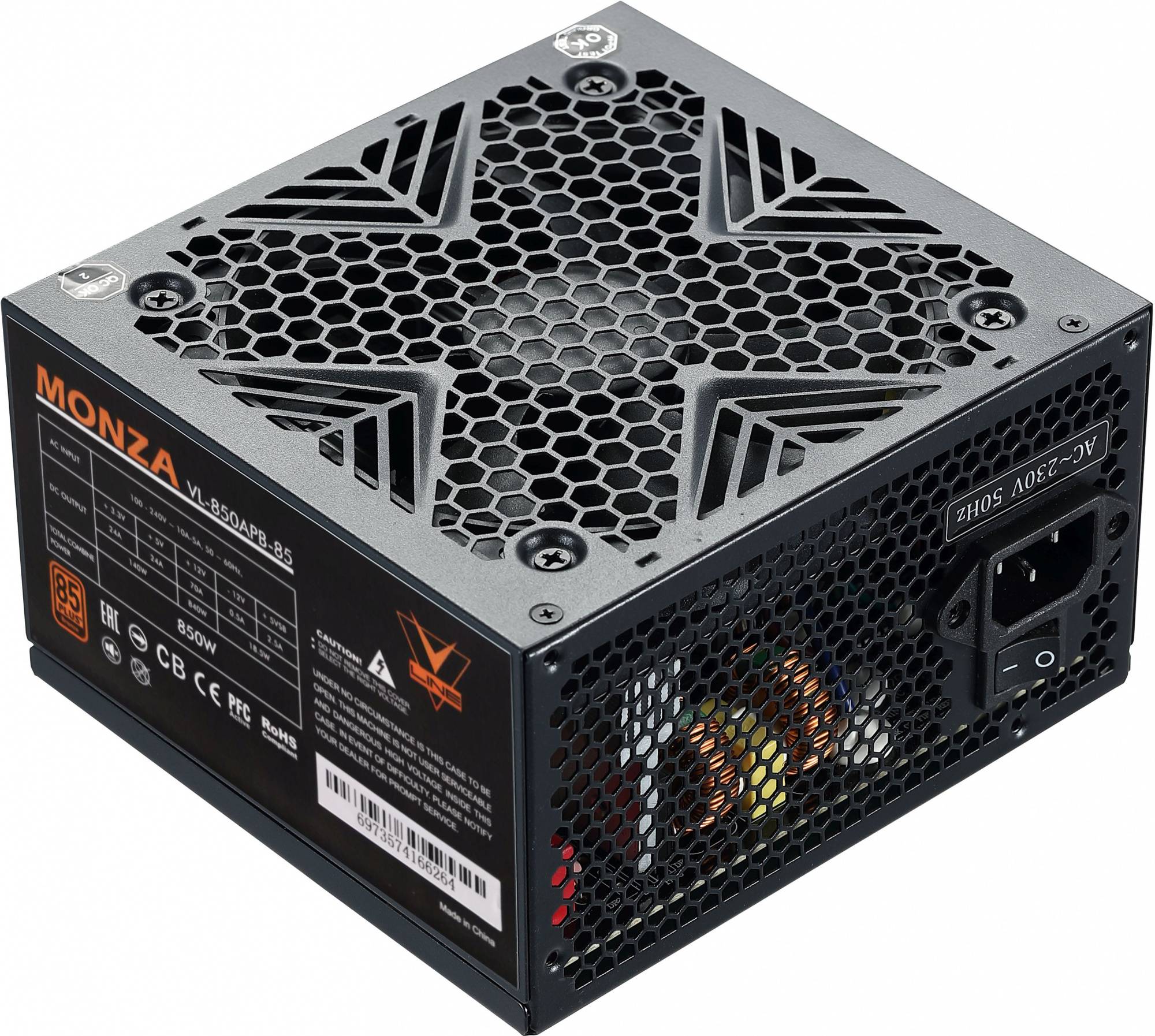 

Блок питания 850 Вт ATX V-LINE MONZA, 120 мм, 80 Plus Bronze (VL-850APB-85)