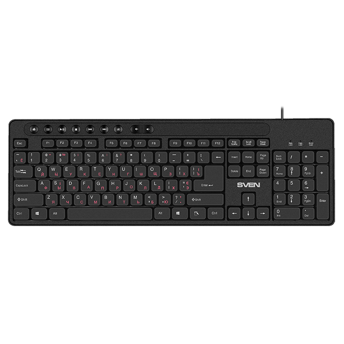 

Клавиатура проводная Sven KB-C3060, мембранная, USB, черный (SV-020125), KB-C3060