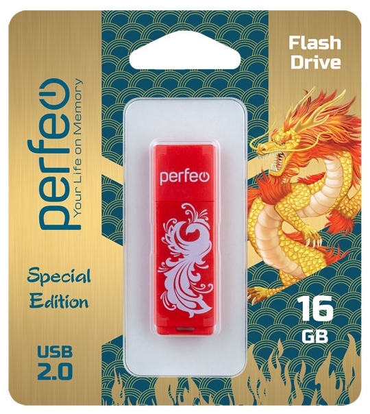 

Флешка 16Gb USB 2.0 Perfeo C04 Red Phoenix, красный (PF-C04RP016), C04 Red Phoenix