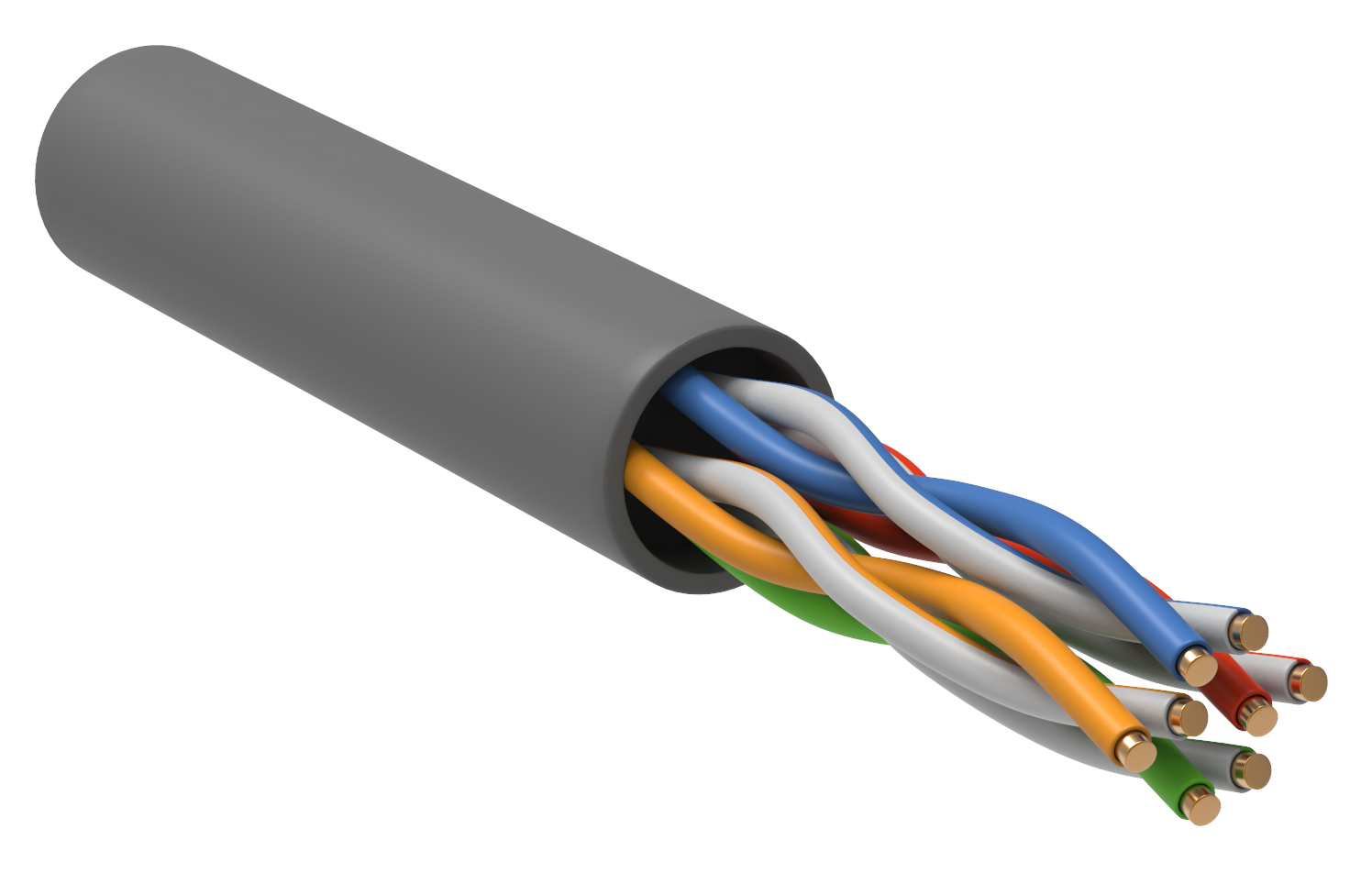 Витая пара UTP кат5e 4 пары CU 051 мм 305м внутренний одножильный серый ITK LC1-C5E04-111-R 12900₽