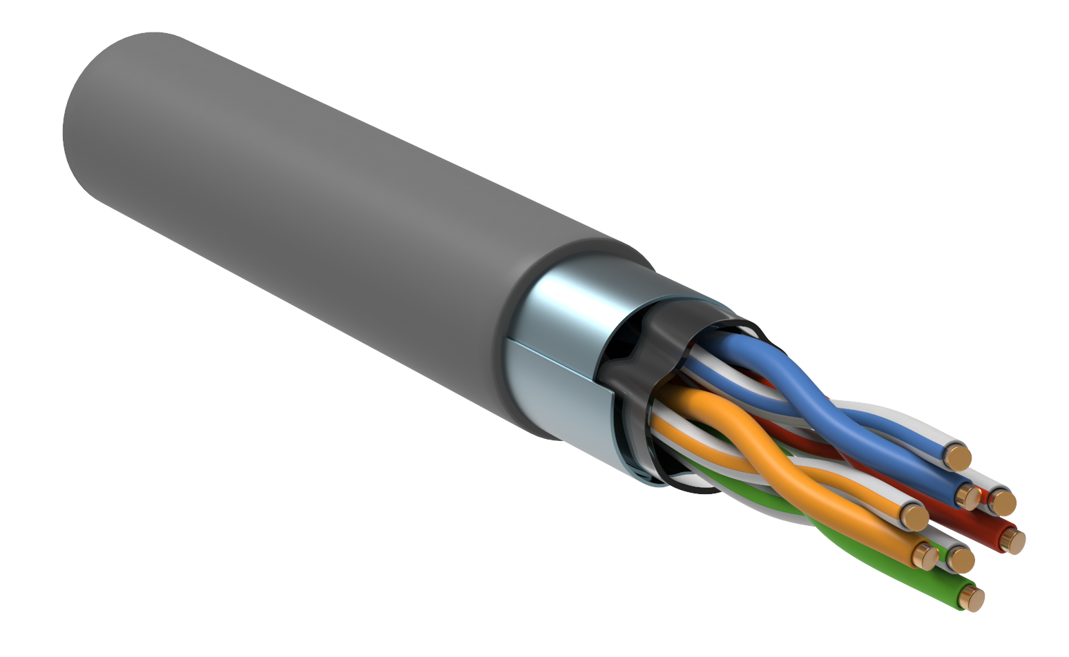 Витая пара FTP кат5e 4 пары CU 051мм 305м внутренний одножильный LSZH серый ITK LC1-C5E04-321-R 15600₽