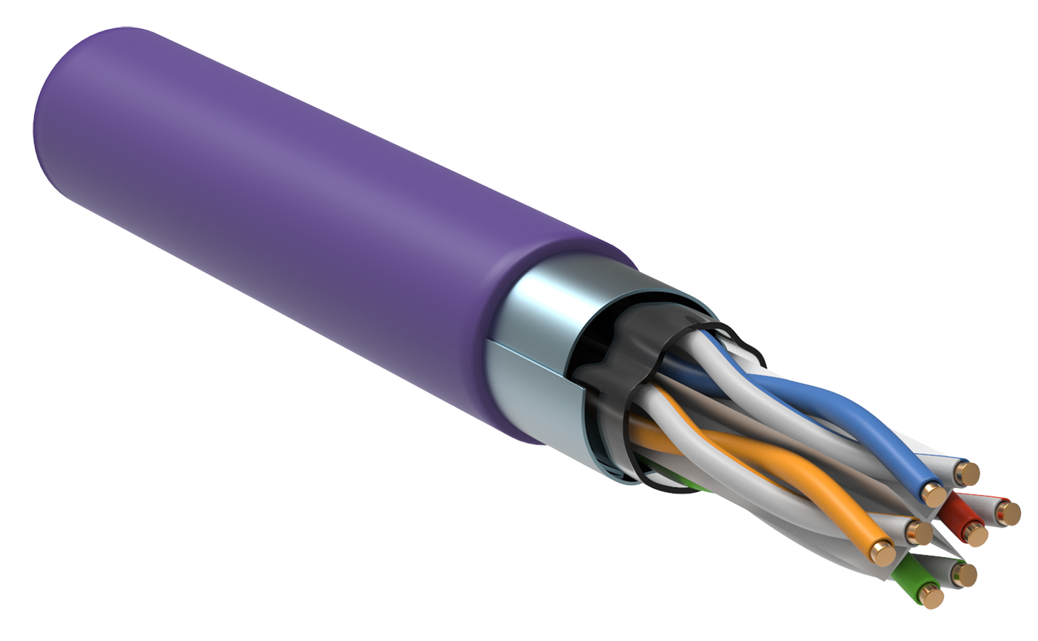 Витая пара FTP кат.6, 4 пары, CU, 0.57 мм, 305м., внутренний, одножильный, LSZH, фиолетовый, ITK (LC1-C604-326)