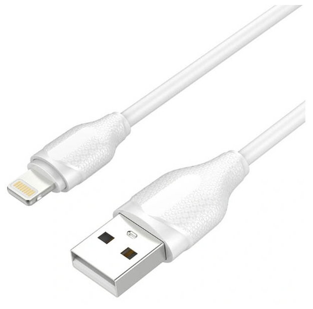 

Кабель USB 2.0(Am)-Lightning 8-pin(m), 2.4A Quick Charge, 2м, белый LDNIO LS372 (LD_B4501), LS372