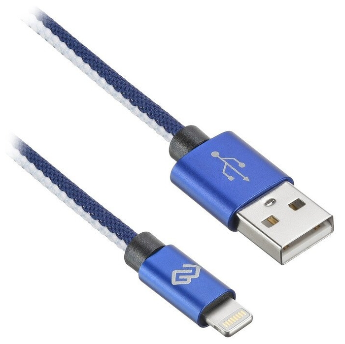 

Кабель Lightning 8-pin-USB, 1.2м, синий Digma (1080345)
