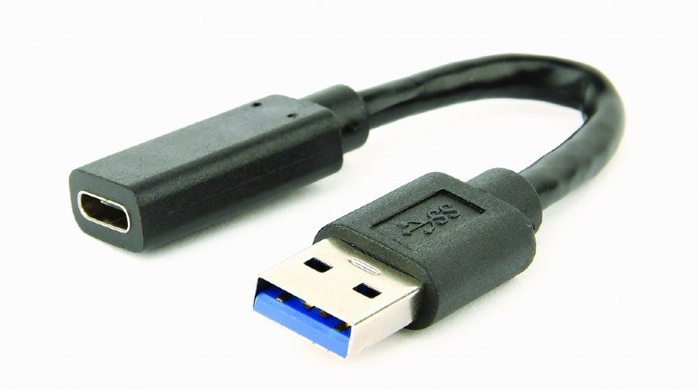 

Кабель-переходник (адаптер) USB-USB Type-C, OTG, 10см, черный Cablexpert (A-USB3-AMCF-01)