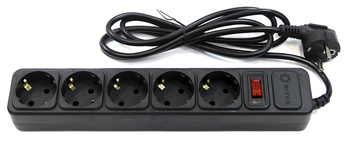 

Сетевой фильтр 5bites SP5B-118, 5-розеток, 1.8 м, черный (SP5B-118), SP5B-118
