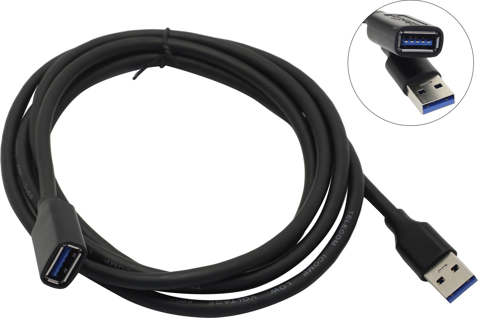 

Кабель-удлинитель USB(Am)-USB(Af), 2.4А, 1.8 м, черный, Telecom (TUS708-1.8M)