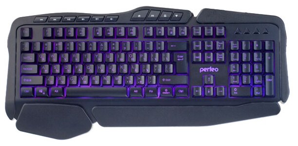 

Клавиатура проводная Perfeo PF_A4390, мембранная, подсветка, USB, черный (PF_A4390), PF_A4390