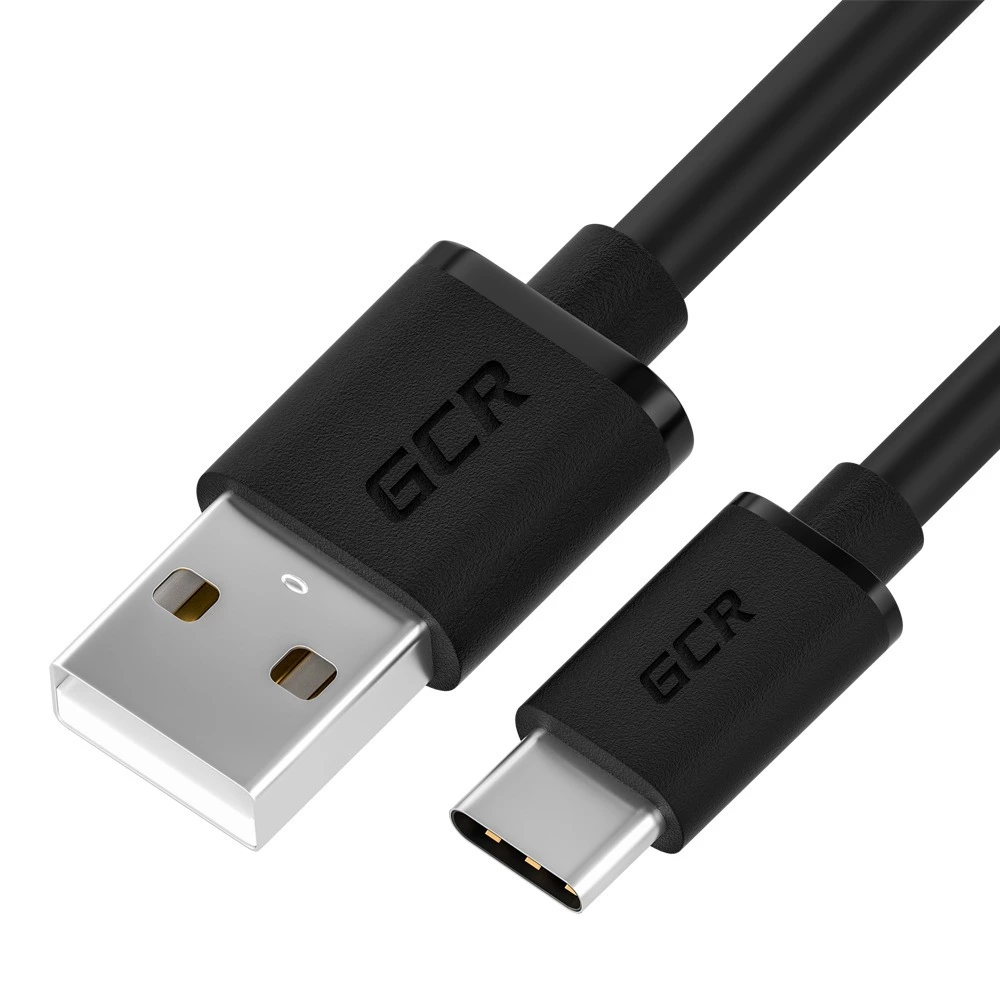 Кабель USB 2.0(Am)-USB 2.0 Type-C(m) быстрая зарядка, 50см, черный Greenconnect (GCR-52725)