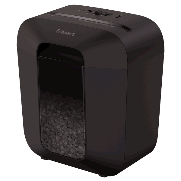 

Шредер FELLOWES PowerShred LX25M, секретность P-4, 300 см/мин., перекрестный - 4мм x 1.2см, 11.5л, 6 листов, скрепки, скобы, карты, черный (FS-41706), LX25M