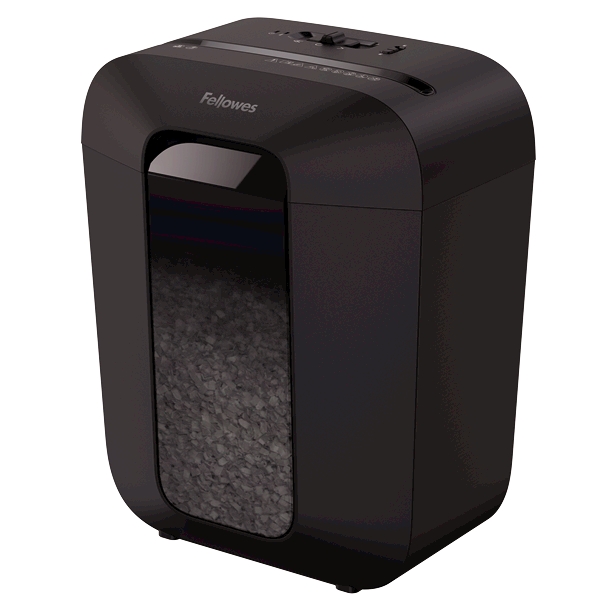 

Шредер FELLOWES PowerShred LX41, секретность P-4, 200 см/мин., перекрестный - 4 мм x 1.2 см, объем 17 л, кол-во листов до 8 шт., скрепки, скобы, карты, черный (FS-43007), LX41