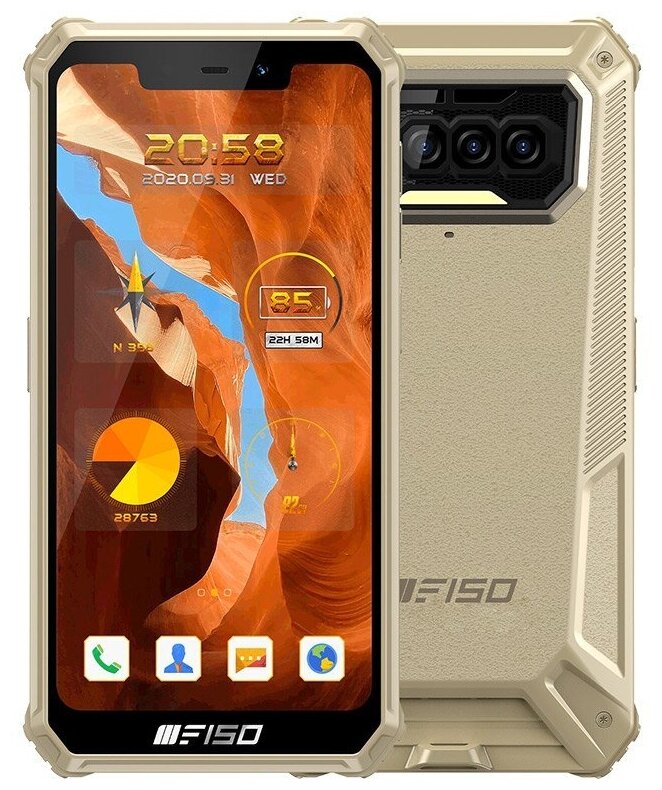 

Смартфон OUKITEL F150, 5.86 дюйм. 1560x720 IPS, MediaTek Helio G25, 6Gb RAM, 64Gb, 3G/4G, NFC, Wi-Fi, BT, 4xCam, 2-Sim, 8000 мА⋅ч, Ударопрочный корпус, USB Type-C, Android 10, песочный (F150 Sahara), F150