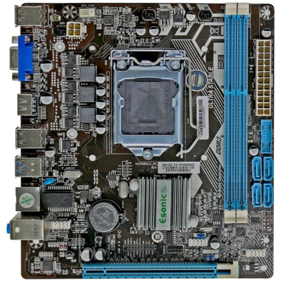 

Материнская плата Esonic H81JEL WITH i3-4130, Socket1150, iH81, 2xDDR3, PCI-Ex16, 4SATA3, 5.1-ch, GLAN, 4 USB 3.1, VGA, HDMI, mATX, Retail, H81JEL WITH i3-4130