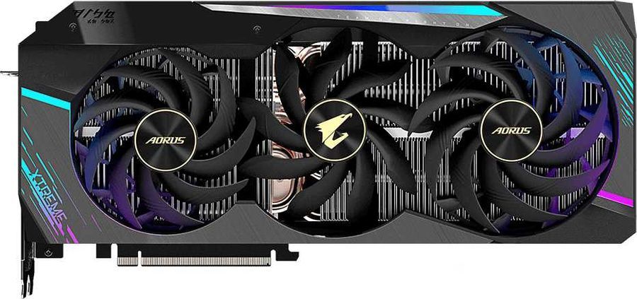

Видеокарта GIGABYTE NVIDIA GeForce RTX 3080 Aorus, 10Gb DDR6X, 320bit, PCI-E, 3HDMI, 3DP, Retail (GV-N3080AORUS X-10GD 2.0 LHR), Aorus