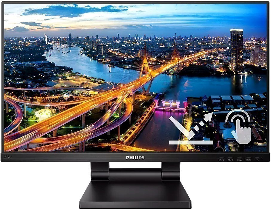 

Монитор 21.5" Philips 222B1TC IPS, сенсорный, 1920x1080 (16:9), 250кд/м2, 4мс, 178°/178°, VGA, HDMI, DisplayPort, черный, 222B1TC