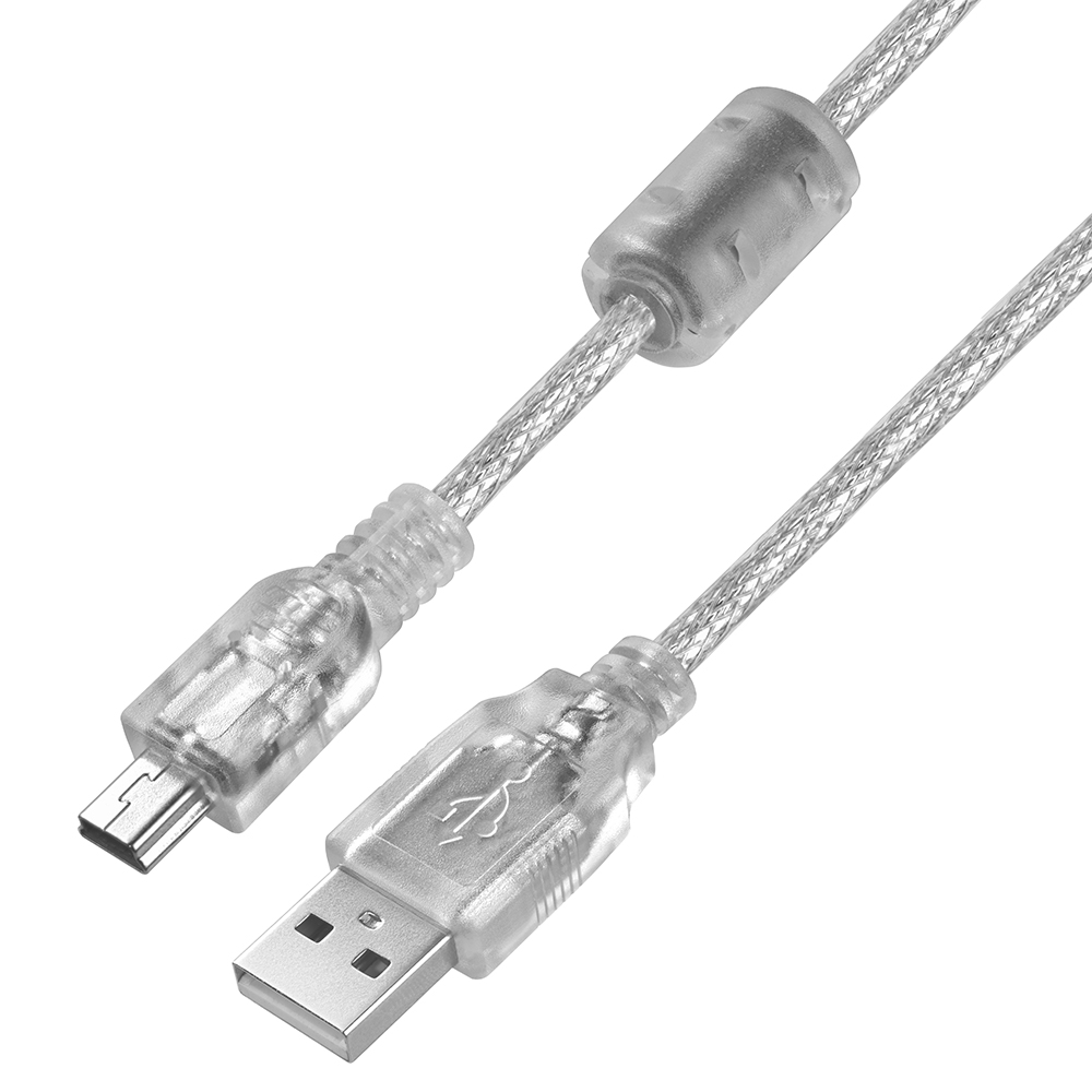 

Кабель Mini USB 2.0(Bm)-USB 2.0(Am), экранированный, 1м, прозрачный Greenconnect GCR-UM1 (GCR-UM1M5P-BD2S-1.0m), GCR-UM1