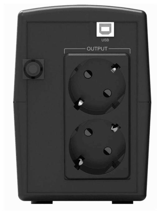 

ИБП Hiper CITY-850U, 850 VA, 480 Вт, EURO, розеток - 2, USB, черный (CITY-850U), CITY-850U