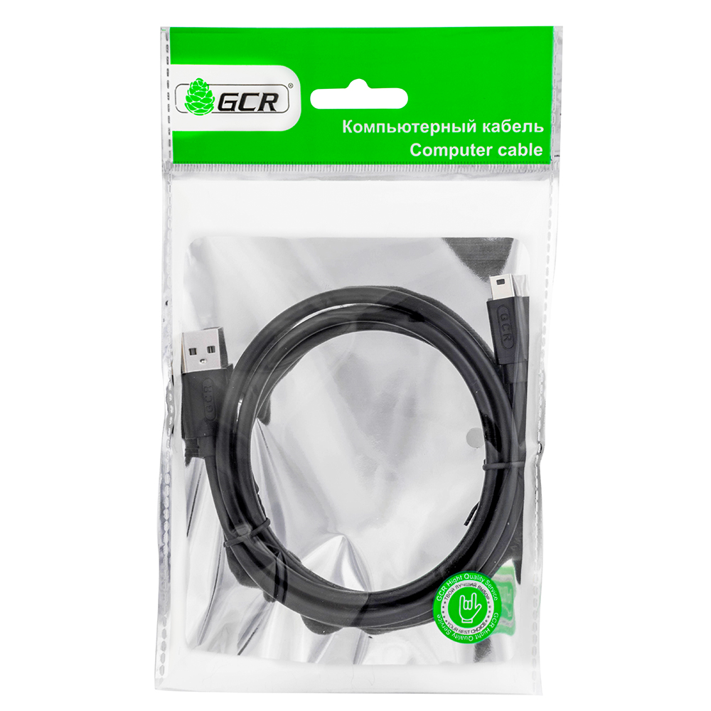 

Кабель USB 2.0(Am)-Mini USB 2.0(Bm), экранированный, 1.5м, черный Greenconnect GCR-UM2 (GCR-UM2M5P-BB2S-1.5m), GCR-UM2