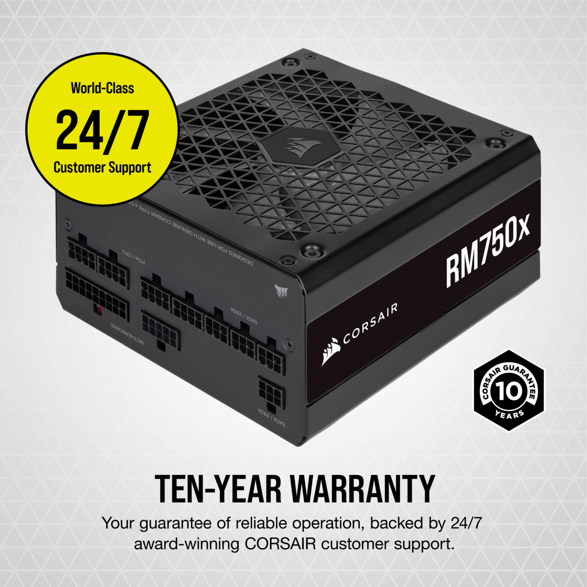 

Блок питания 750 Вт ATX Corsair RM750x, 135 мм, 80 Plus Gold (CP-9020199-EU), RM750x