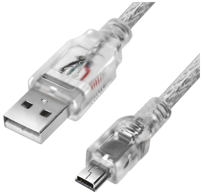 

Кабель Mini USB 2.0(Bm)-USB 2.0(Am), экранированный, 3м, прозрачный Greenconnection (GCR-50795)