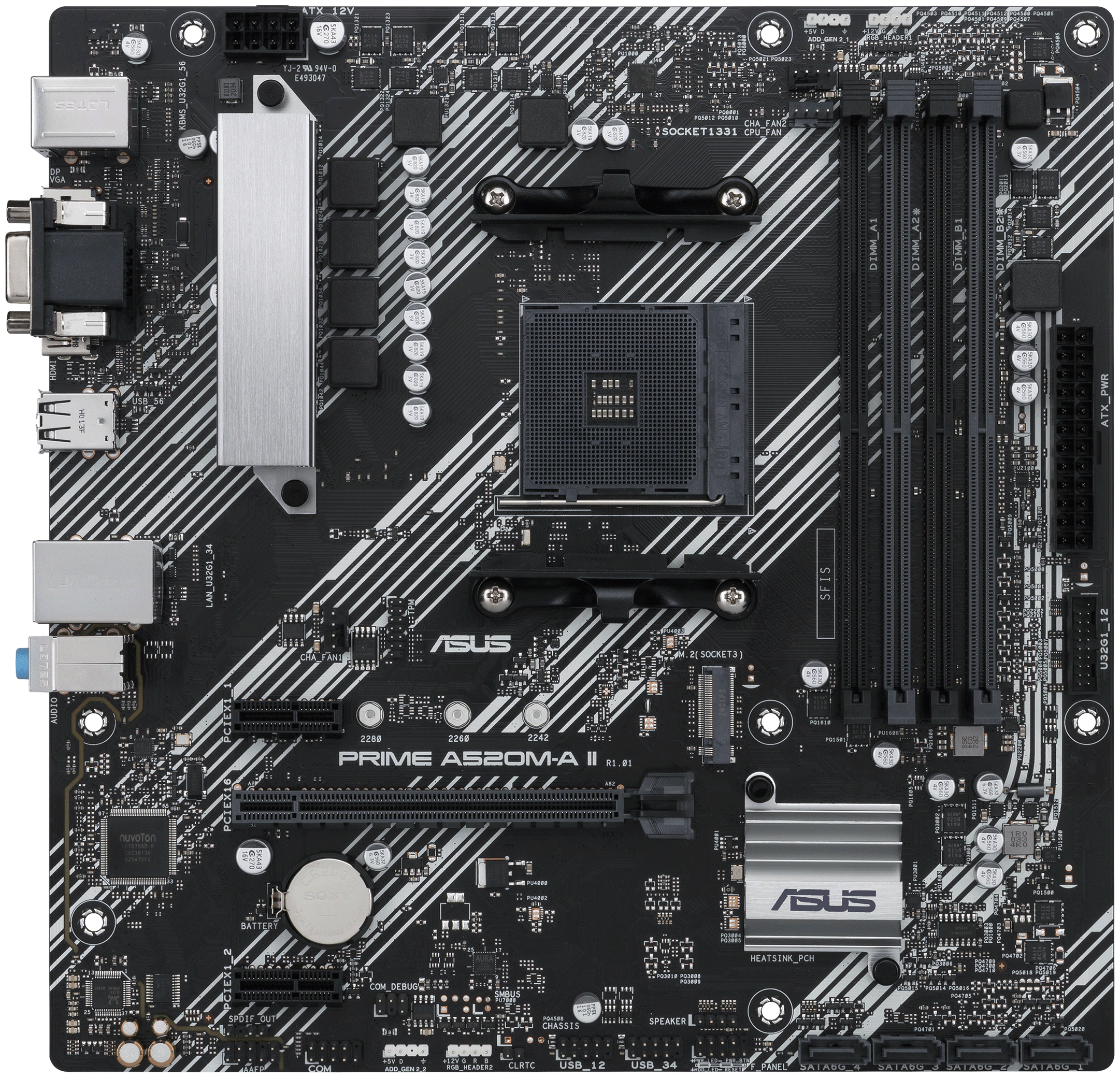 

Материнская плата ASUS PRIME A520M-A II, SocketAM4, AMD A520, 4xDDR4, PCI-Ex16, 4SATA3, 7.1-ch, GLAN, 4 USB 3.2, VGA, HDMI, DP, mATX, Retail, PRIME A520M-A II