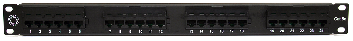 

Патч-панель в шкаф 19" 1U, порты: 24 x RJ-45 кат. 5e, черный, PPU55-01, 5bites (PPU55-01), PPU55-01