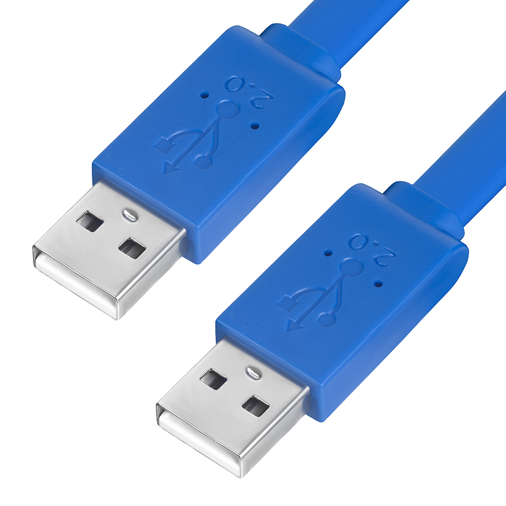 

Кабель USB 2.0(Am)-USB 2.0(Am), плоский, 1м, синий Greenconnect GCR-AM4 (GCR-UM4MF-BD-1.0m), GCR-AM4