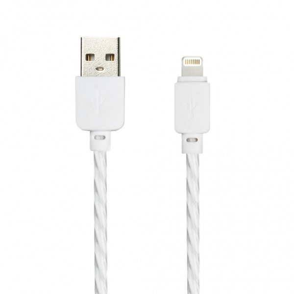 

Кабель Lightning 8-pin(m)-USB 2.0(Am), 2A, 1м, белый Smartbuy SILICONE SPIRAL (ik-512SPS white), 0