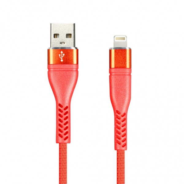 

Кабель Lightning 8-pin(m)-USB 2.0(Am), 2A, 1м, красный Smartbuy TWILL ERGO ( iK-512TWE red), 0