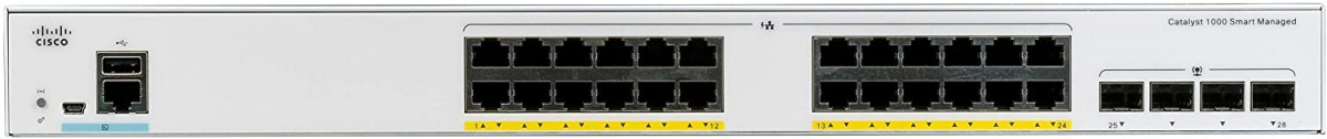 

Коммутатор Cisco C1000FE-24P-4G-L, управляемый, кол-во портов: 24x100 Мбит/с, SFP 2x1 Гбит/с, кол-во SFP/uplink: combo RJ-45/SFP 2x1 Гбит/с, установка в стойку, PoE (макс. 195Вт) (C1000FE-24P-4G-L), C1000FE-24P-4G-L