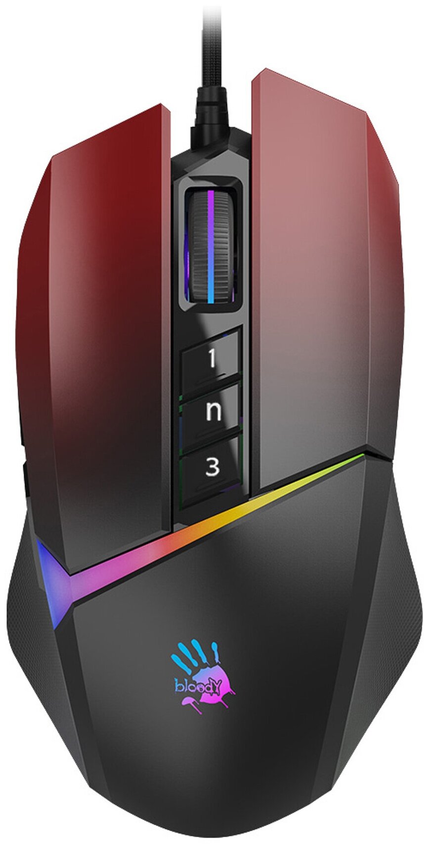 

Мышь проводная A4Tech Bloody W60 Max, 10000dpi, оптическая светодиодная, USB, красный, Bloody W60 Max