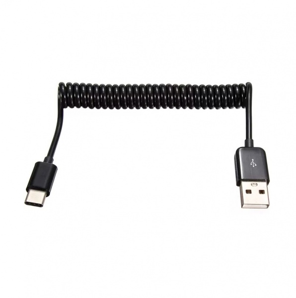 

Кабель USB 2.0 Type-C(m)-USB 2.0(Am), 1м, черный Smartbuy SPIRAL (iK-3112sp black), 0
