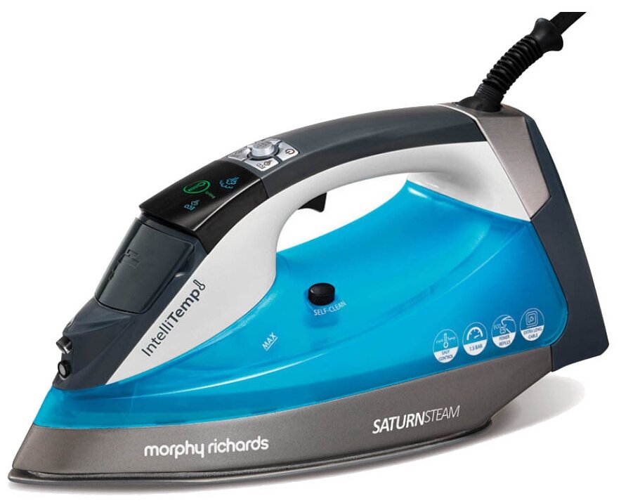 Утюг Morphy Richards Saturn IntelliTemp 2.4 кВт, синий/серый