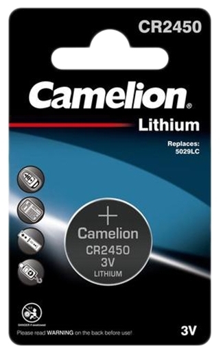 

Батарейка Camelion CR2450, 3V, 1 шт. (CR2450-BP1B)