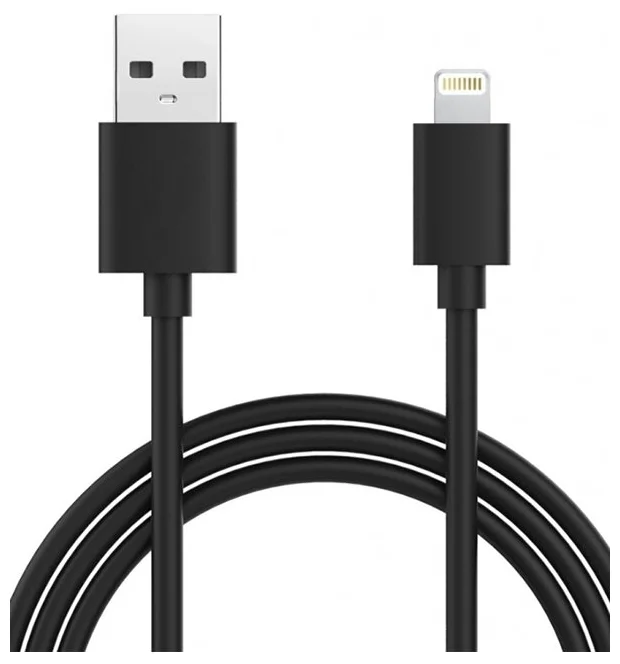 

Кабель Lightning 8-pin-USB, 1.5A, 1м, черный MEDIAGADGET (MGSNL001GBK)