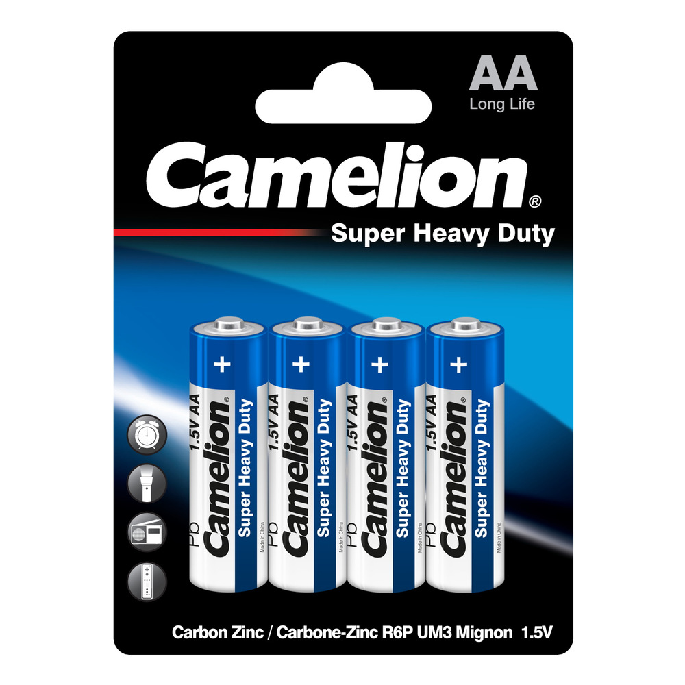 

Батарейка Camelion R 6 Blue BL-4, AA (LR06/15А), 1.5V, 4 шт. (R6P-BP4B)