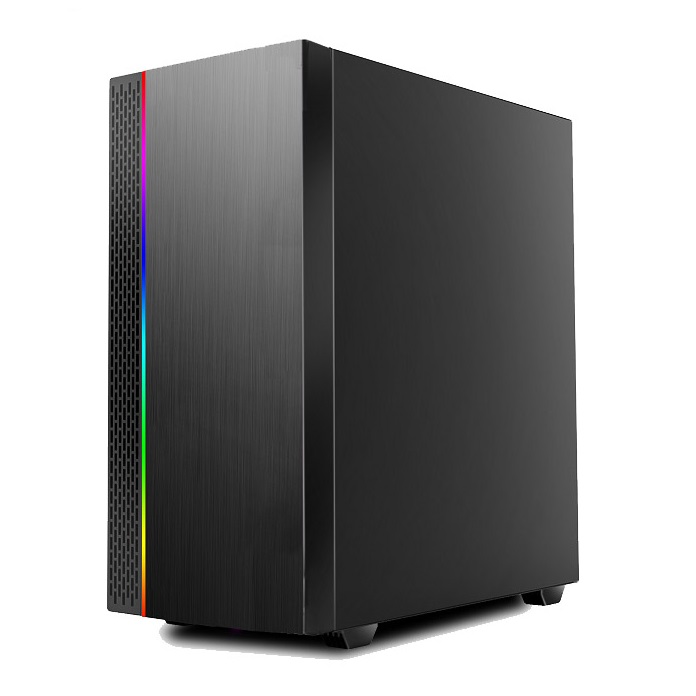 Корпус Winard 3075, ATX, Midi-Tower, RGB подсветка, черный, без БП