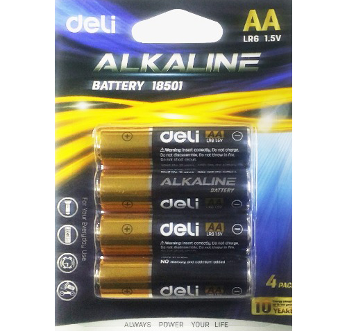 Батарейка Deli E18501, AA (LR06/15А), 1.5V, 4 шт