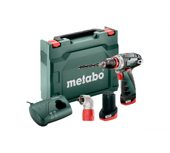 

Дрель-шуруповерт Metabo PowerMaxx BS Quick, аккумуляторный, 34 Н·м, 1400 об/мин, 12V, 2 А·ч, Li-Ion, два акб, быстрозажимной патрон, кейс, 800г (600156950), PowerMaxx BS Quick