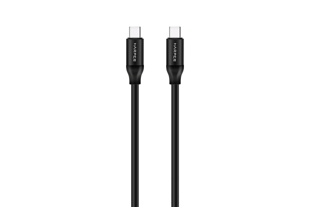 

Кабель USB Type-C-USB Type-C, 2м, черно-прозрачный HARPER black (SCH-772), Черный/прозрачный, black