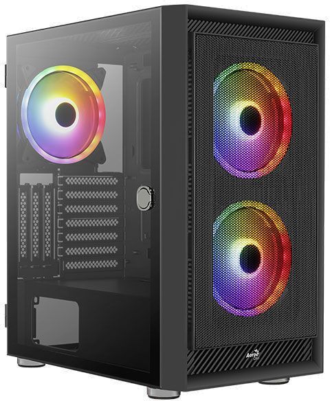 Корпус AeroCool Graphite-G-BK-v2, ATX, Midi-Tower, 2xUSB 3.0, RGB подсветка, черный, без БП (4710562759440)