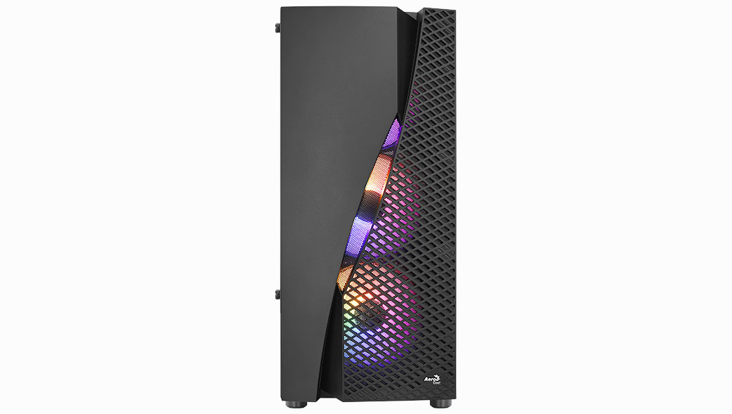 Корпус AeroCool Wave-G-BK-v2, ATX, Midi-Tower, 2xUSB 3.0, RGB подсветка, черный, без БП (4711099470341)