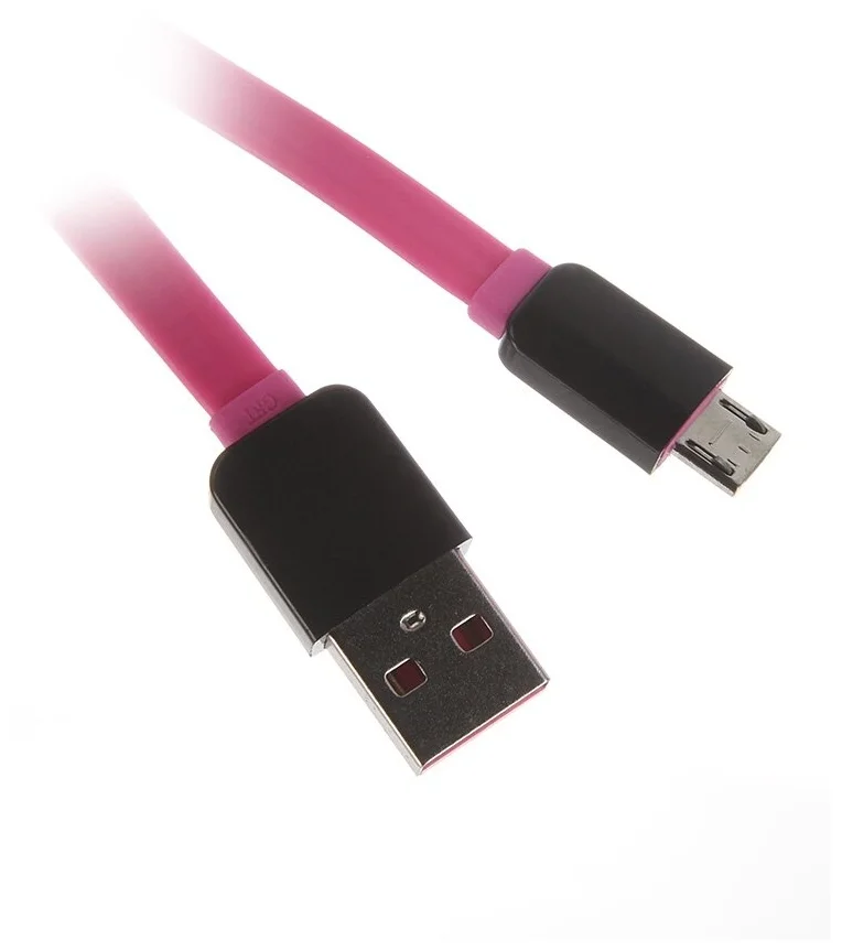 

Кабель Micro USB-USB, плоский быстрая зарядка, 1м, розовый Continent (QCU-5102PN)